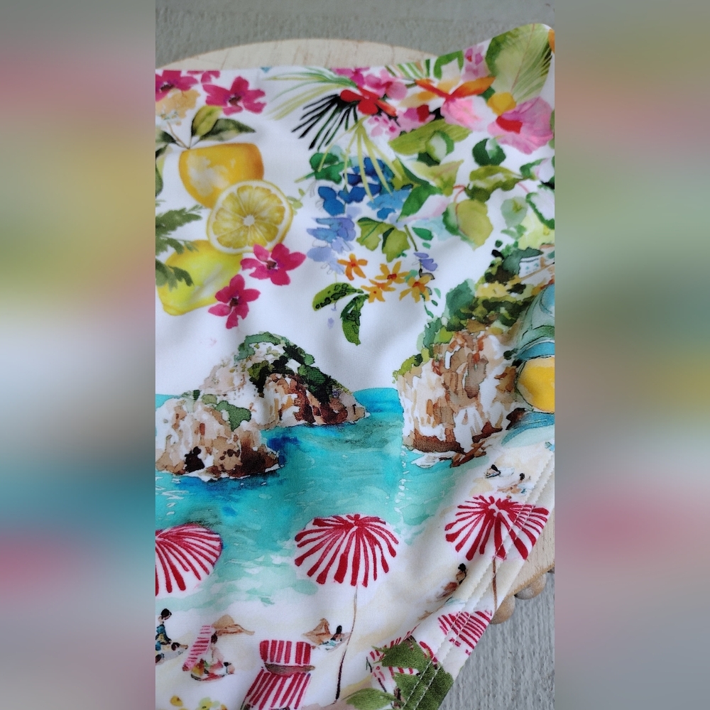 Women's High Waist High Leg Cheeky Bikini Bottom - Shade & Shore Multi XS - Picture 4 of 7